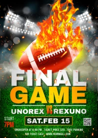 Football Final Game Flyer A6 template