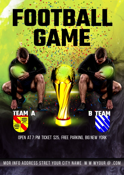 Match Advertisement football final match ad design flyer Template | PosterMyWall