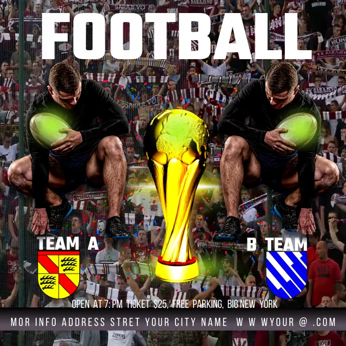 football final match ad design video flyer Template | PosterMyWall