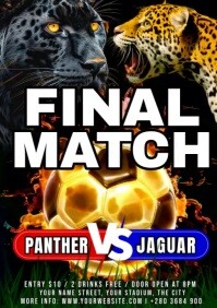 Black Sports Match Final A4 Template