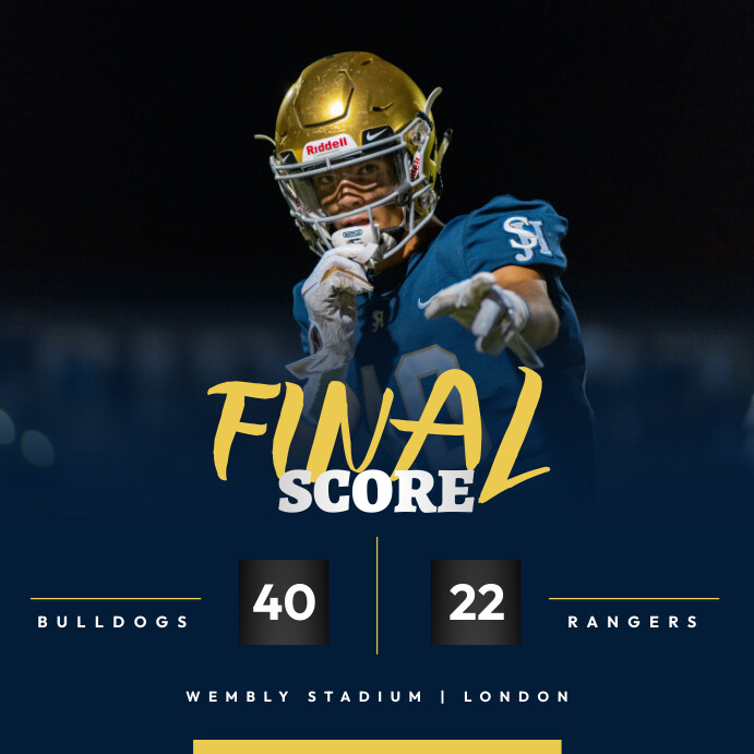 Football final score sports poster Template | PosterMyWall