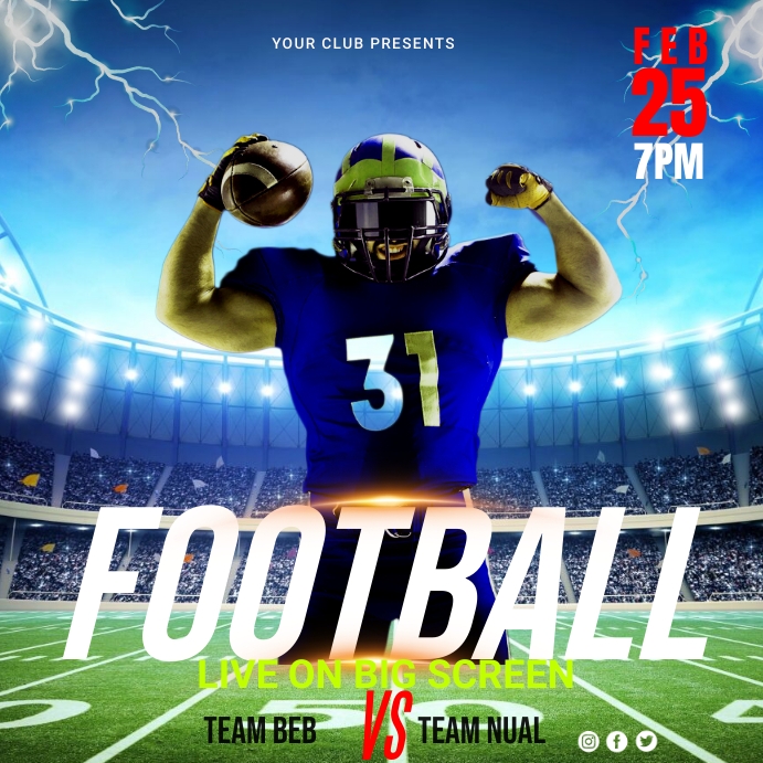 football flyer ad Template PosterMyWall