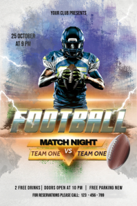 White Football Match Event Баннер 4' × 6' Template