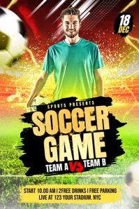 football flyers,Soccer Bannière 4' × 6' template