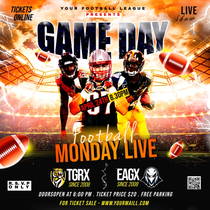 Football Rivals Flyer Copy of football flyers,Soccer templet. | PosterMyWall