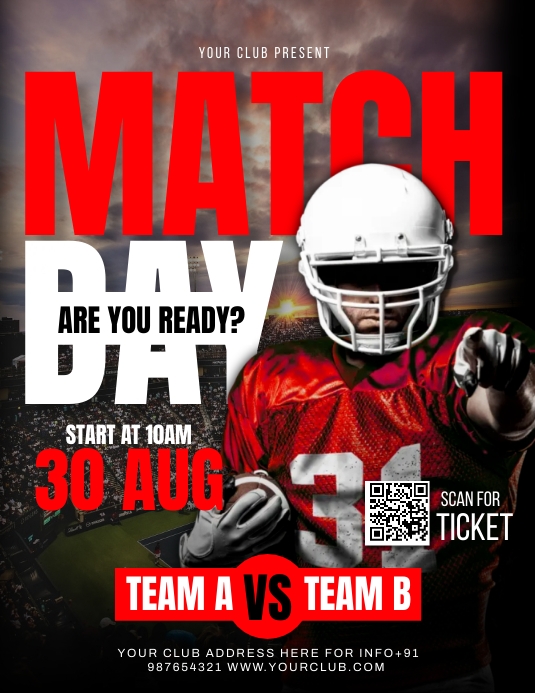 Football flyers Template PosterMyWall Football flyers Template PosterMyWall