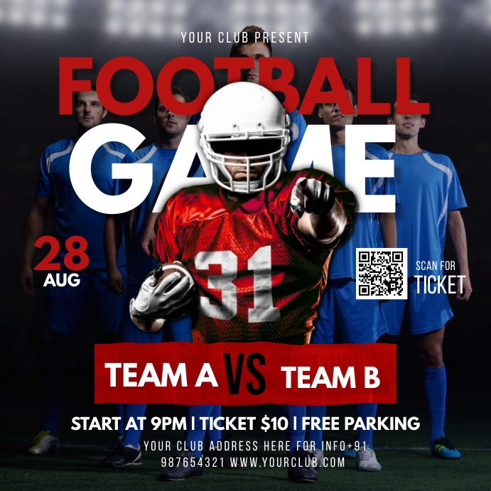 Football Rivals Flyer Copy of Football flyers | PosterMyWall