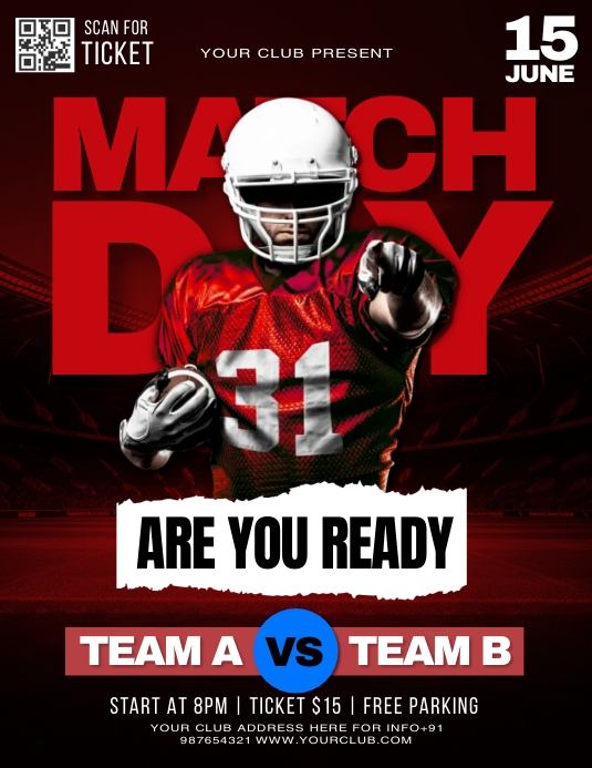 Football flyers Template PosterMyWall Football flyers Template PosterMyWall