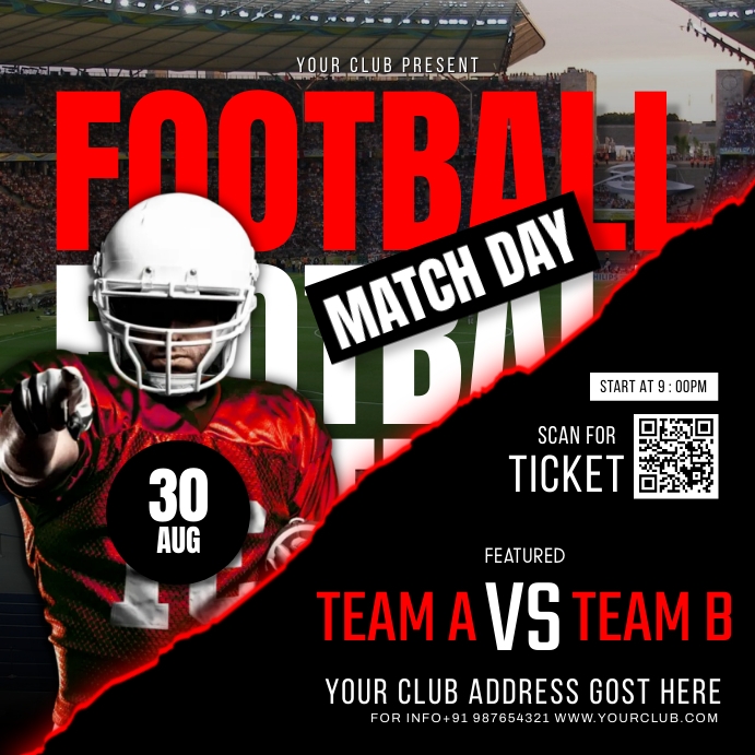 Football Rivals Flyer Football flyers Template | PosterMyWall