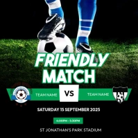 Football friendly match poster Instagram-bericht template