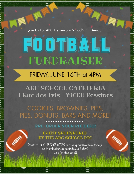 Football Fundraiser Flyer Template PosterMyWall Football Fundraiser Flyer Template PosterMyWall