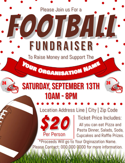 Football Fundraiser Flyer Template PosterMyWall
