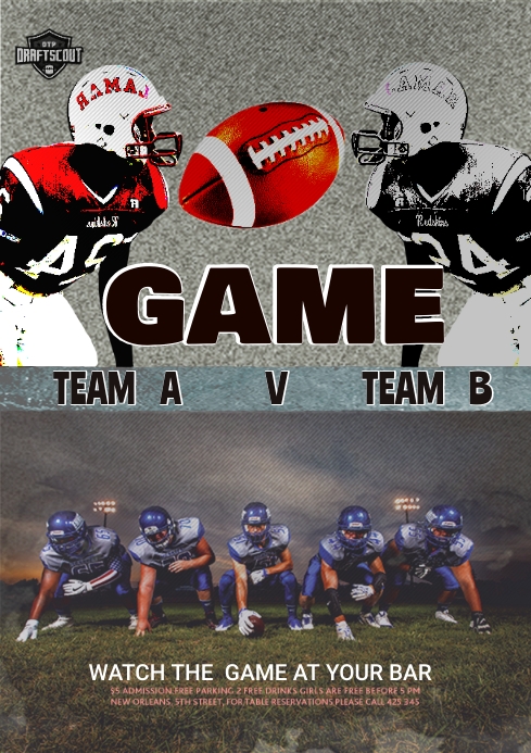 Copy of football game ad design flyer | PosterMyWall