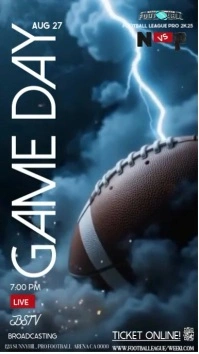 Football Game Day Digital na Display (9:16) template