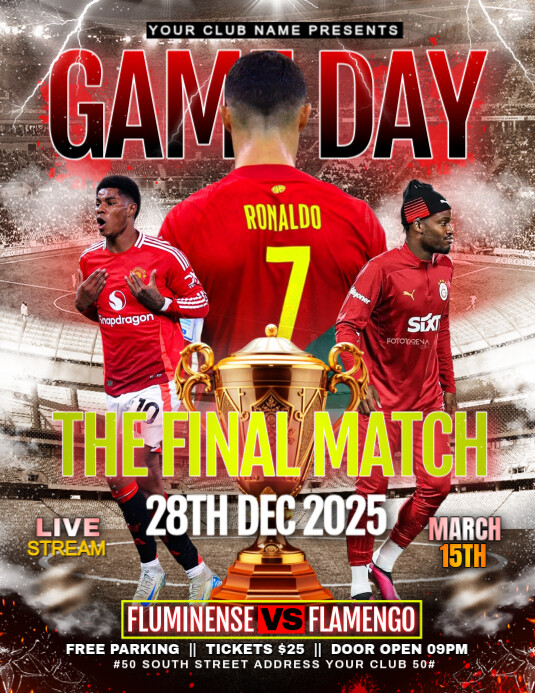 FOOTBALL GAME DAY FINAL MATCH FLYER Pamflet (VSA Brief) template