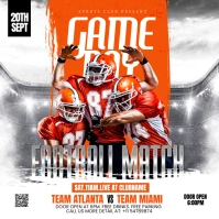 football game day social media Instagram Post template