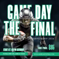 Football Game Day Social Media Post Quadrat (1:1) template