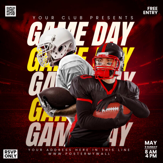 football game day template PosterMyWall