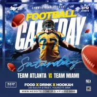 football game day Video social media ad Square (1:1) template