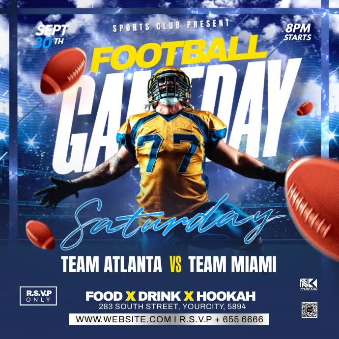 football game day Video social media ad Template | PosterMyWall