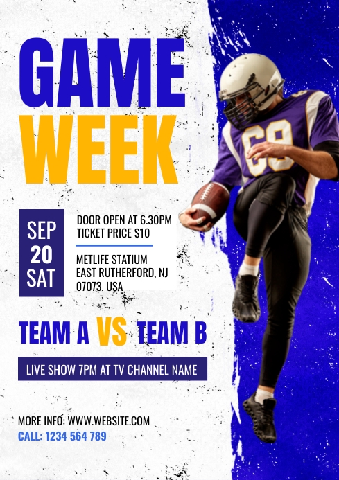 Football Rivals Flyer Football Game Flyer, Soccer Flyer Template | PosterMyWall