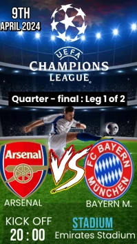 Football game flyer template WhatsApp na Status