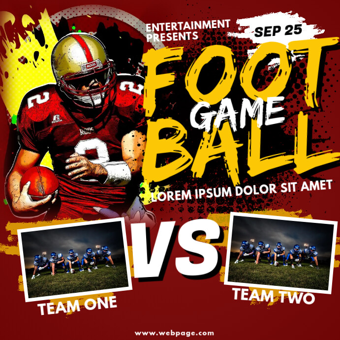 Football Game Instagram Post template PosterMyWall