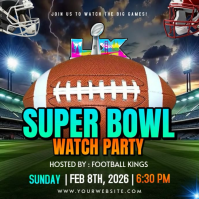 Football game night poster Instagram Plasing template