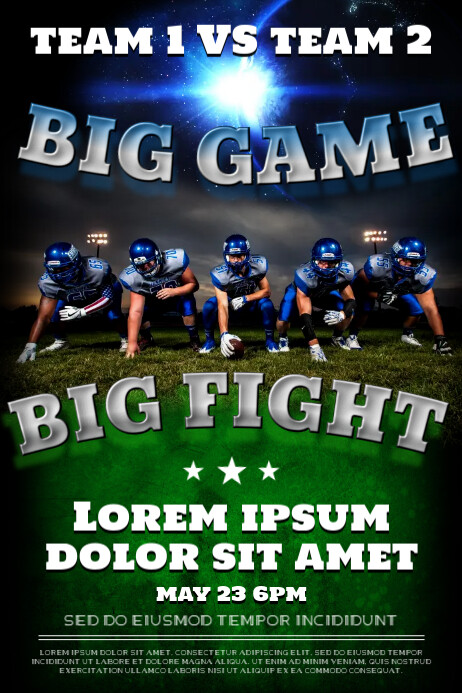 FOOTBALL GAME POSTER Template | PosterMyWall