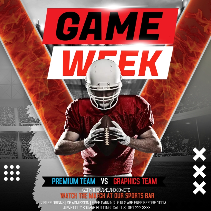 Football Game Schedule Template PosterMyWall