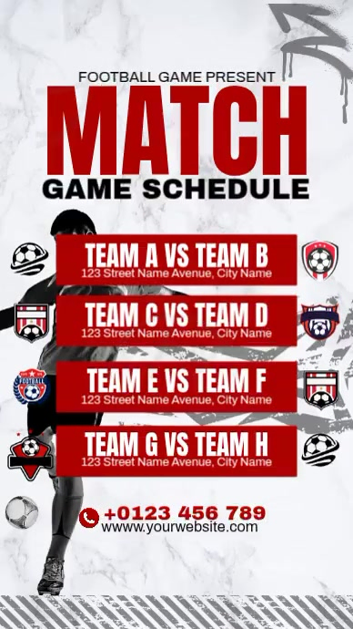 Football Game Schedule Template | PosterMyWall