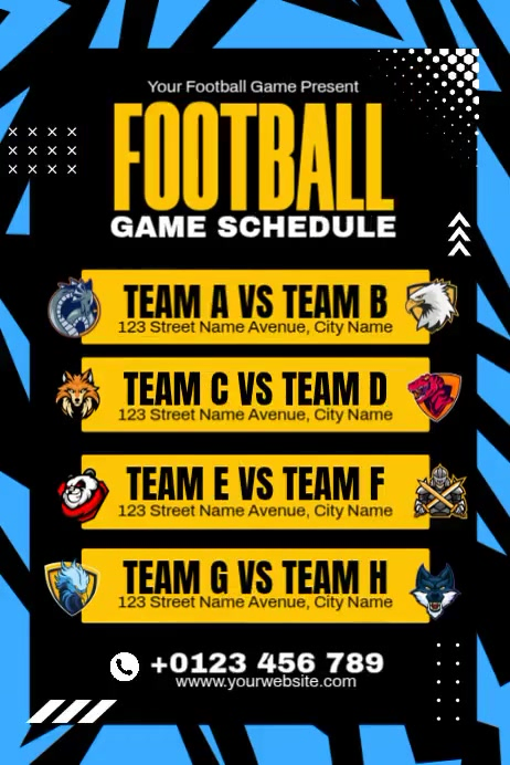 Football Game Schedule Template | PosterMyWall