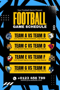 Football Game Schedule 海报 template