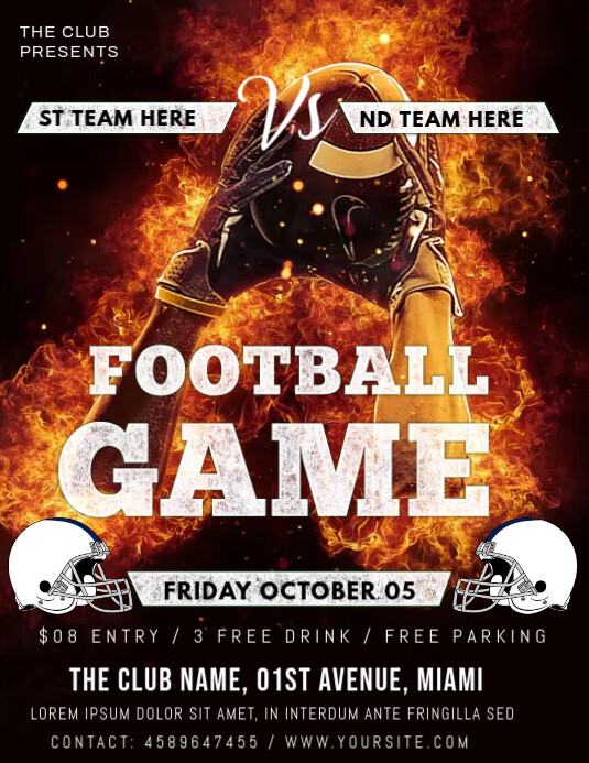 Football Game Template PosterMyWall football-game-template-postermywall