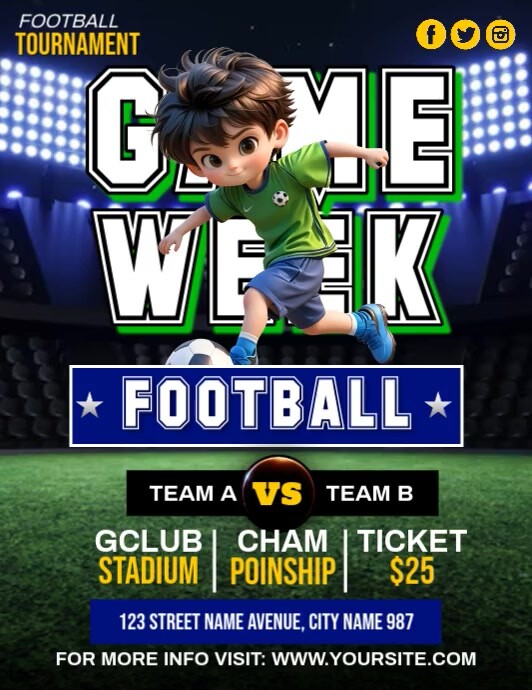 Football Game Week Template | PosterMyWall