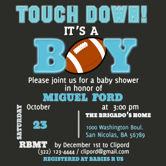 Football Invitations Template PosterMyWall