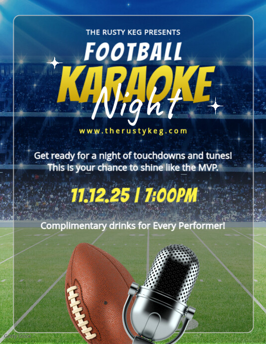 Football Karaoke Night Bar Flyer Pamflet (VSA Brief) template