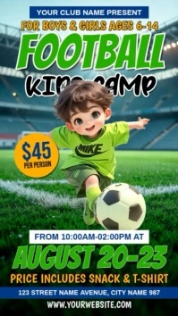 Football kids Camp Ads Instagram Reel template