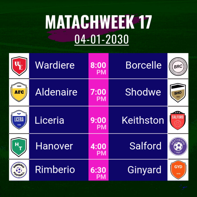 Fixture Poster Non League Paper Fixtures at Christy Finch blog