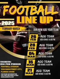 Football Lineup Schedule Volantino (US Letter) template