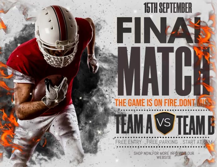 football match ,soccer Ulotka (US Letter) template