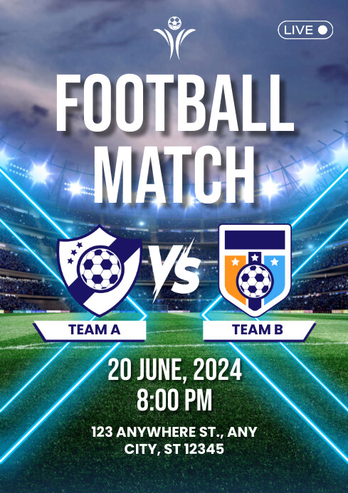 Football Match 2024 Template | PosterMyWall