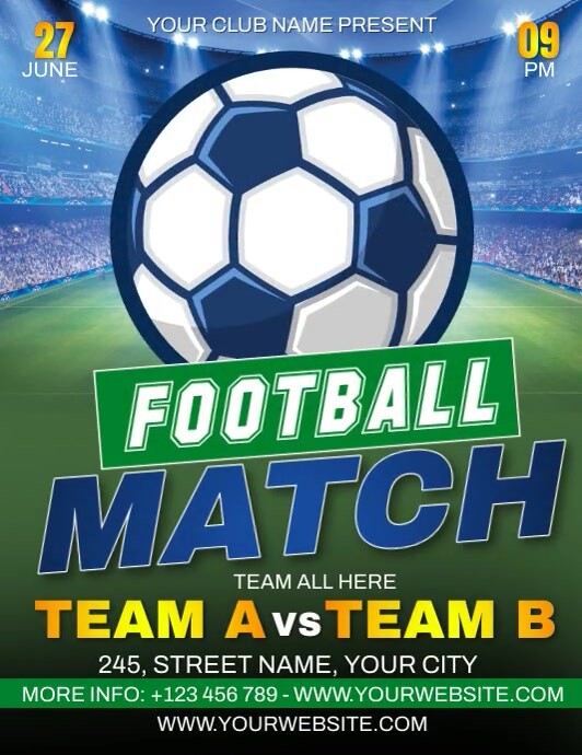 Football Ad Examples Football Match Ads Template | PosterMyWall