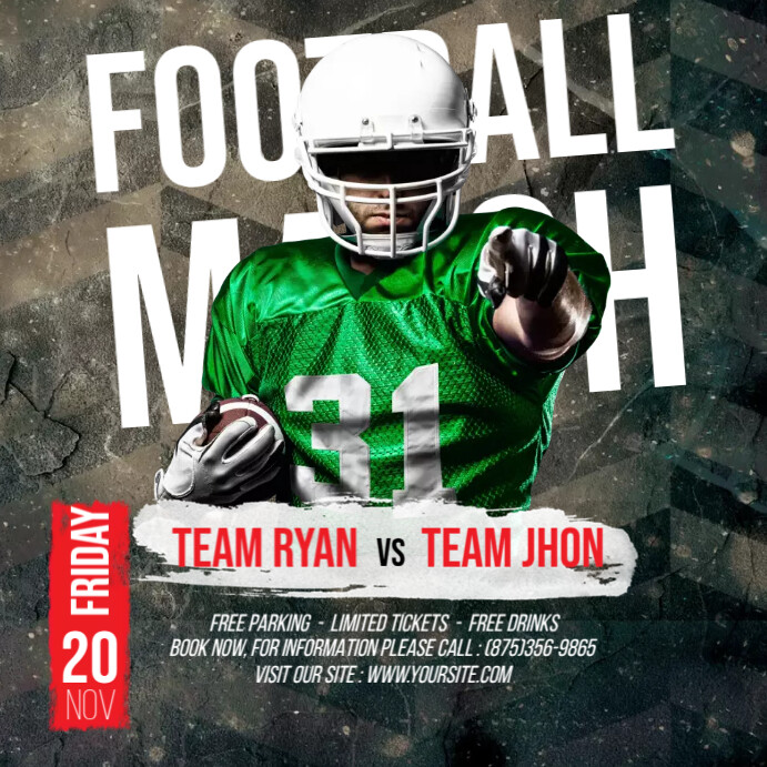 Football Match Ads Template | PosterMyWall