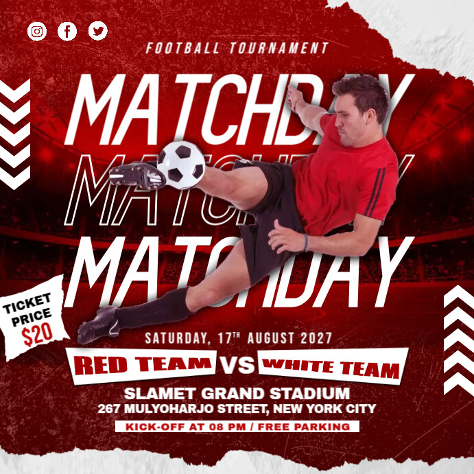 Football Match Day Template | PosterMyWall