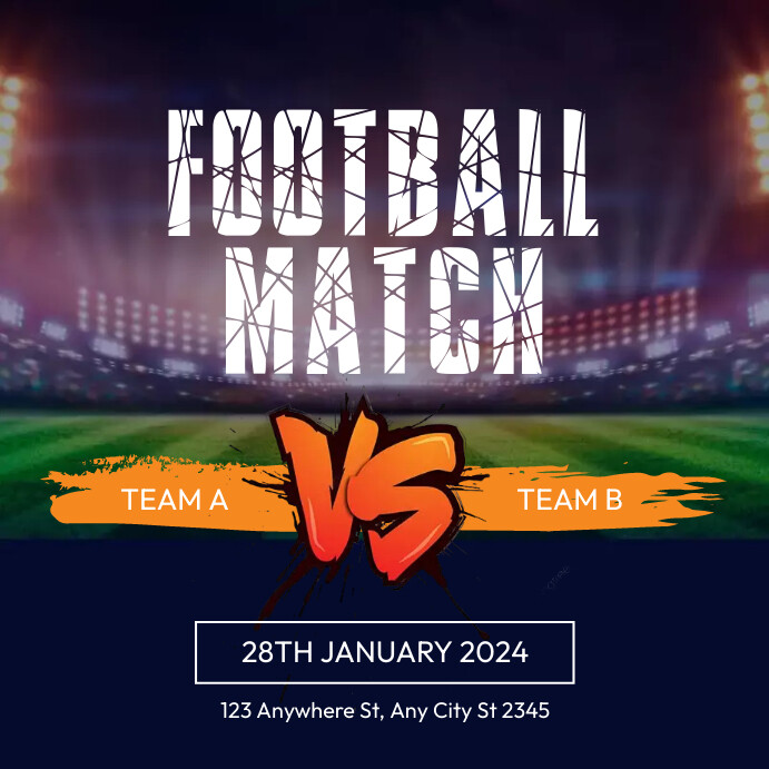 FOOTBALL MATCH Template | PosterMyWall