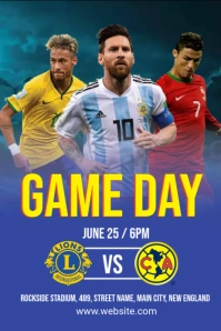 football match Pinterest Graphic template