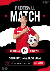 Black Football Match A2 Template