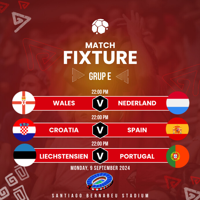 FOOTBALL MATCH FIXTURE Template | PosterMyWall