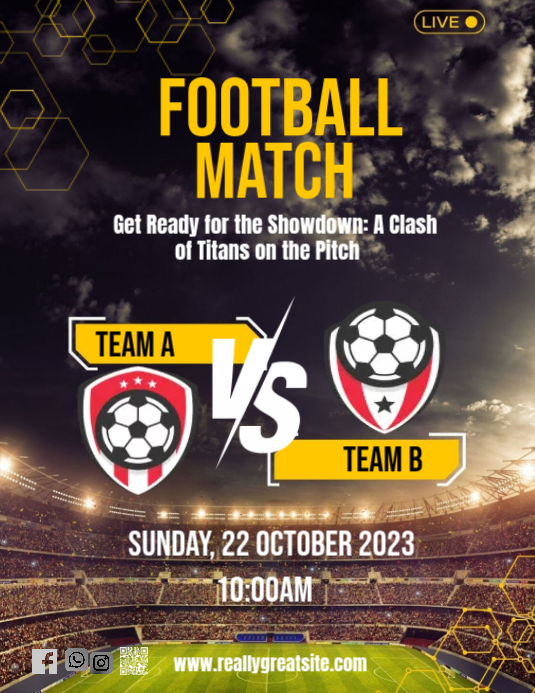 Football Match Announcement Template | PosterMyWall
